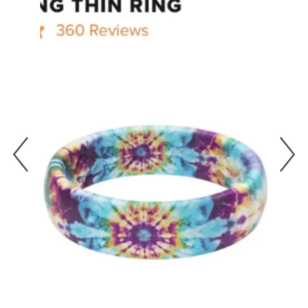 Groovelife Tyedye ring size 11. Teal, purple, yellow and green. NWOT.